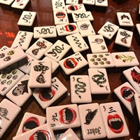 Jeu de Mahjong américain en acrylique sculpté à 2 couches, 160 pièces, thème Halloween, luxe haut de gamme, tuiles personnalisables