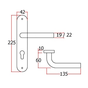 Poignée de porte intérieure européenne creuse en acier inoxydable, poignée de porte moderne, verrouillage sur plaque - Product Image 6