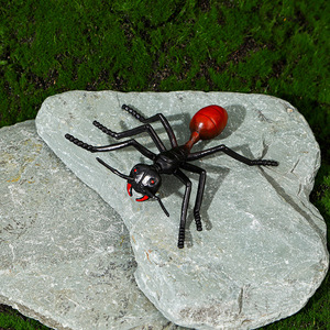 Mini-ensemble d'usine de jouets en plastique : Modèles biologiques d'insectes en PVC (sauterelle, araignée, coléoptère, fourmi et grenouille) – Ornements statiques - Product Image 2