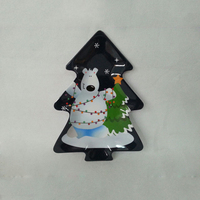 Ensemble d'assiettes en mélamine design de Noël pour enfants Assiette de sapin de Noël Assiette à dîner en mélamine Passe au lave-vaisselle