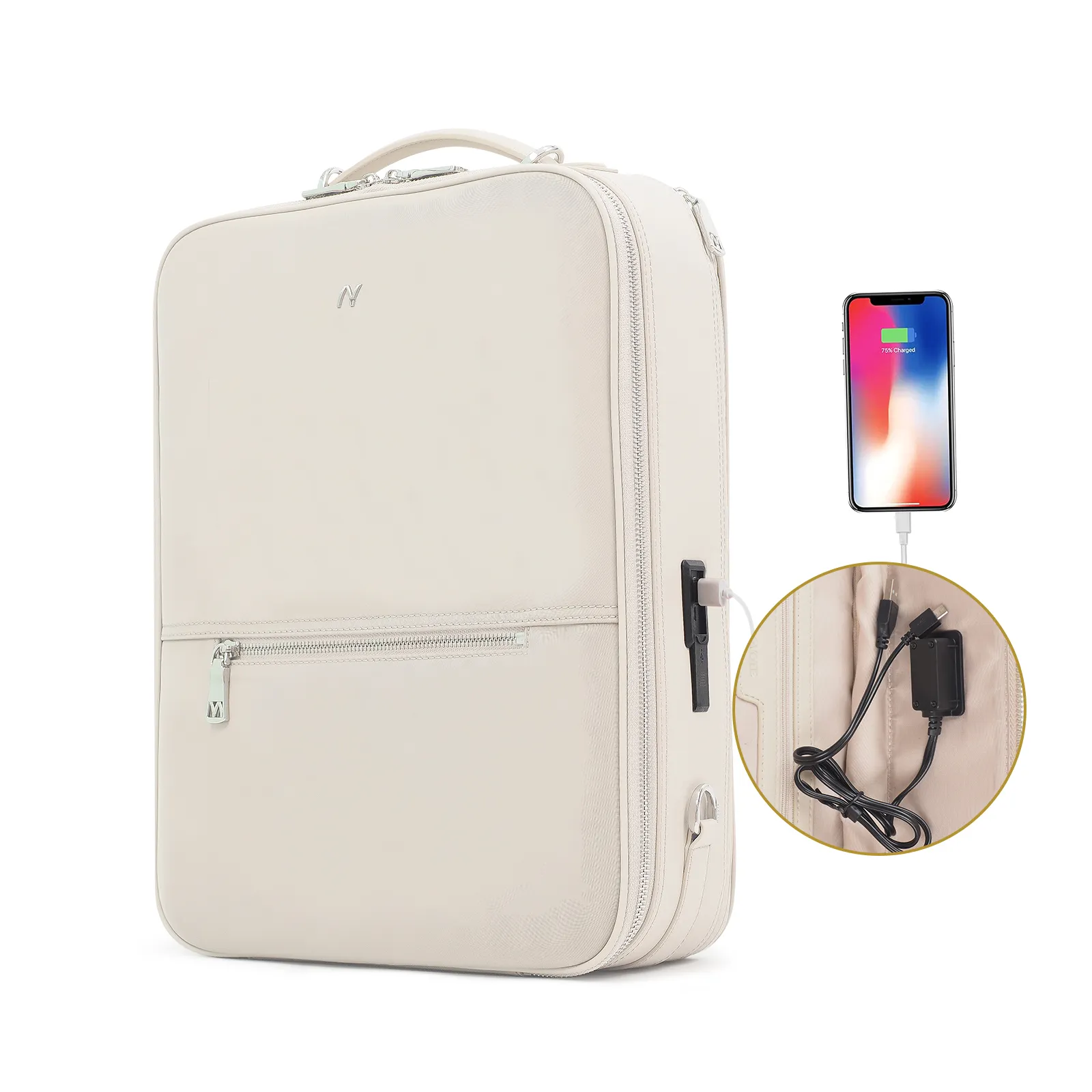 Tas multifungsi, tas mewah, perjalanan, tas ransel Laptop, tas Notebook bisnis dengan Port pengisian USB