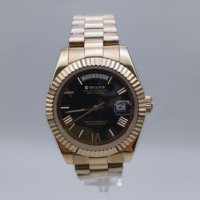 Montre décontractée pour homme Miyota 8285 avec bracelet en acier inoxydable, fonction lumineuse, étanche, calendrier et chiffres romains