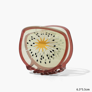 Large Cute Fruit Hair <b>Clamp</b> Plastic Acrylic Lemon Watermelon Strawberry 6.3cm Valentine's Day European American Hair Claw - Product Image 5