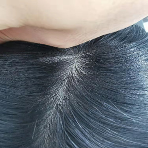 Perruque ultra-fine pour hommes, tissée à la main, avec frange frontale invisible, <span class=keywords><strong>cheveux</strong></span> courts dégradés, volume Zhejiang - Product Image 4