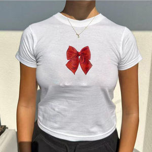 <span class=keywords><strong>T</strong></span>-<span class=keywords><strong>shirt</strong></span> classique à imprimé nœuds sur les seins, coupe courte, tee-<span class=keywords><strong>shirt</strong></span> graphique, design personnalisé, tee-<span class=keywords><strong>shirt</strong></span> bébé à nœuds, tee-<span class=keywords><strong>shirt</strong></span> bébé à imprimé nœuds - Product Image 2