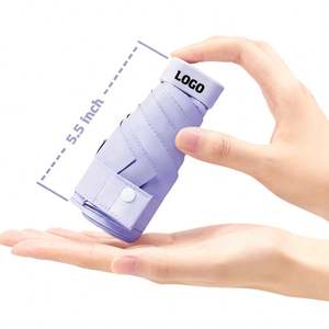 Nouveau design Parapluie de marque pliable en cinq sections, mini parapluie de poche soleil/pluie, cadeaux d'affaires, boîte rigide, protection UV - Product Image 1