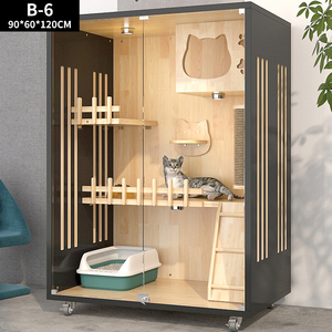 บ้านเฟอร์นิเจอร์สุนัขในร่มทันสมัยแบบสั่งทำ ตู้ใส่สัตว์เลี้ยงขนาดเล็ก บ้านสัตว์เลี้ยงทำมือ กรงสัตว์เลี้ยง - Product Image 1