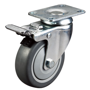 Indústria de médio 100 milímetros rodízio giratório <span class=keywords><strong>PU</strong></span> rodízio com freio 90 Kg capacidade de carga - Product Image 1