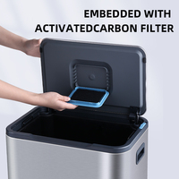 Poubelle à pédale UV en acier inoxydable 40L, bac à déchets en plastique pour la maison, l'hôtel, la salle de bain, le rangement domestique et la chambre à coucher