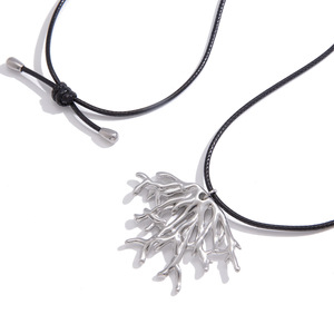 Collar de Acero de Titanio con Forma de Coral para Mujer, Gargantilla de Verano, Joyería de Moda, Accesorio Casual - Product Image 5