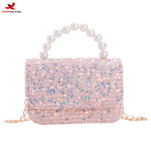 2026 Mini <b>Sequin</b> Crossbody Bag Cartoon Princess Cute <b>HandBag</b> Chain Pearl Coin Purse Bag for Girl RTS Bulk Mixed Order - Product Image 1