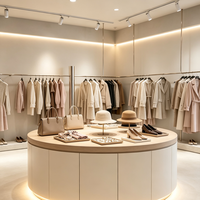 Vitrine de magasin de vêtements pour femmes sur mesure, design intérieur de boutique de mode.