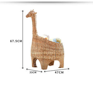 Venta al por mayor cesta de mimbre artesanía jirafa en forma de organizador de almacenamiento tejido a mano respetuoso con el medio ambiente contenedor de diseño de animales - Product Image 2
