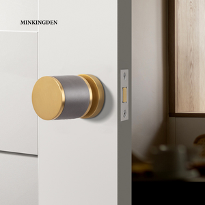 Nhà Máy Bán Buôn Brass Hình Trụ Đơn Giản Thiết Kế Riêng Tư Núm Cửa Khóa Cửa Bằng Gỗ Hộ Gia Đình Căn Hộ Phần Cứng - Product Image 3