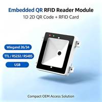 Lector de Códigos QR Wiegand Integrado, Módulo Lector USB RFID QR, NFC 13.56mhz, Escáner de Códigos de Barras 1D, Códigos QR 2D, RS485, RS232, USB, Wiegand