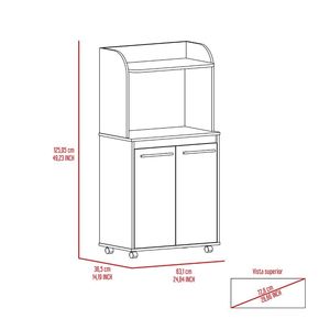 DB Modern 1-<b>Shelf</b> 2-Door Kitchen Pantry in <b>White</b> Charlotte Wood Panel Design - Product Image 6