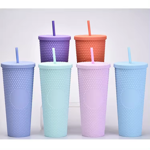 Vaso <span class=keywords><strong>de</strong></span> plástico <span class=keywords><strong>de</strong></span> doble pared <span class=keywords><strong>de</strong></span> 710ml con tapa <span class=keywords><strong>de</strong></span> paja para café helado, agua, aguanieve o batidos, taza <span class=keywords><strong>de</strong></span> cine - Product Image 3