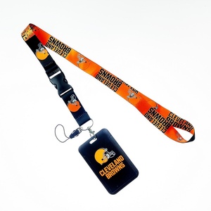 NFL American Football Team Club Rugby Work ID Card & Mobile Phone Holder Long Polyester Lanyard with Digital Printing for Buckle