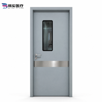 Porte anti-panique intérieure moderne en acier inoxydable, ignifugée, à battant libre, pour hôpital, hall d'observation, appartement, en fibre de verre, bien étanche