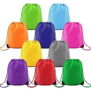 Wholesale Customized Logo Printed <b>Drawstring</b> <b>Backpack</b> Bags Waterproof Polyester Nylon for Gym Sport Promotional Use - Product Image 6
