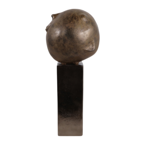 Scultura artistica a forma di testa sorridente su piedistallo, decorazione moderna per la casa, per soggiorno, tavolino da caffè. - Product Image 4