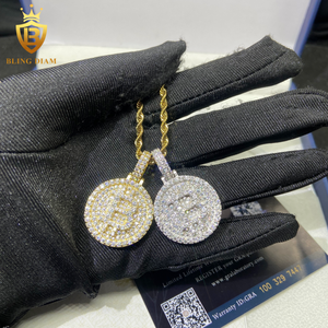 Heiß Verkaufter Moissanit-Anhänger mit GRA im Hip-Hop-Stil, 925er Silber VVS1 Iced-Out Moissanit-Anhänger, Edelschmuck, besteht den Diamanttester - Product Image 6