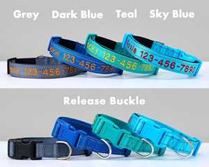 Laisse grise réfléchissante, brodée avec nom et contact, 4 tailles réglables, boucle à dégagement rapide, cadeau idéal pour chien - Product Image 4