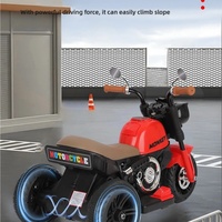 Moto électrique pour enfants 12V avec lumières LED, alimentation USB, style plastique, tricycle à batterie, 2-7 ans