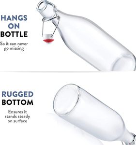 Botella de Vidrio Cuadrada Transparente de 250 ml, 500 ml, 1 L para Agua o Vino con Tapón de Rosca - Product Image 4