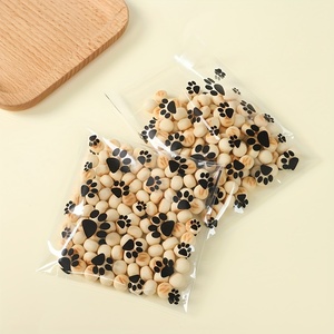 Pochette personnalisée en cellophane pour friandises, bonbons, biscuits, avec empreinte de patte d'animal, étiquette de scellage pour aliments pour chiens, sac à pain pour décorations de fête - Product Image 1