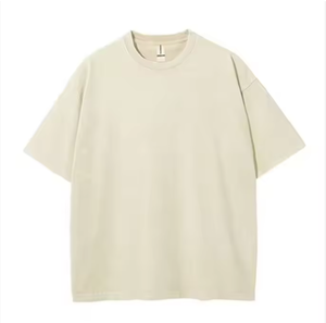 Camiseta de Algodón Lisa de Corte Holgado para Hombre, Manga Corta, Cuello Redondo, Color Sólido, Estilo Casual, Tejido Jersey, Corte Regular, Diseño Tejido - Product Image 2