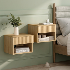 Acacia Wood Rectangle Floating Side <b>Table</b> | <b>Minimalist</b> Wall-Mounted Nightstand 100% Handmade Lightweight Eco-friendly Durable - Product Image 3