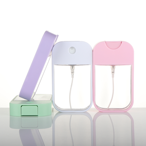 Disponible en Stock, Botella de Perfume Recargable de Plástico Blanca, Rosa y Azul de 45 ml, Tipo Tarjeta de Crédito, con Atomizador Plano, para Desinfectante de Manos - Product Image 2