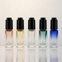 Flacon roll-on de luxe en verre dépoli carré de 5-10 ml pour huile de parfum, flacon carré en verre dépoli pour femme