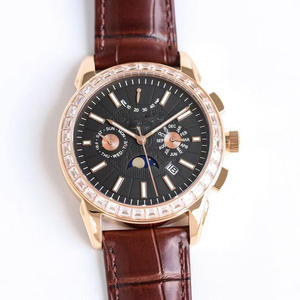 Reloj Mecánico Automático Clásico de Alta Calidad, Esfera Blanca con Detalles en Oro Rosa, Fase Lunar, Multifuncional - Product Image 2
