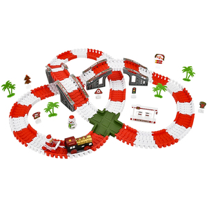 Nuevo Set de Tren Navideño 2025, 233 Piezas, Motor Eléctrico DIY, Vías Flexibles, Tren de Juguete Navideño con Santa Claus para Niños y Niñas - Product Image 1