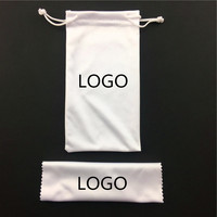 Sac de lunettes en tissu souple pour lunettes, pochette imprimée, blanc, gris, noir, Logo personnalisé, pochette en microfibre