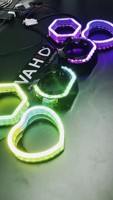 VAHID En gros Anneau lumineux LED WRGB à couleurs de rêve en forme de cœur, effet 5D, type Angel Eyes, feux de jour, accessoire de voiture pour rétrofit