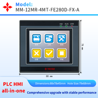 2.8" PLC HMI All-In-One Program Logic Controller untuk FX3G/FX1S/FX2N/FX3U, Dilengkapi Analog & PT100/NTC, 2-4-Axis, RS485 Modbus