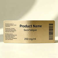 Étiquette personnalisée dorée, autocollante, imperméable et respirante en vinyle pour emballage de flacon de peptide, estampage à chaud, code-barres UV pour produits alimentaires