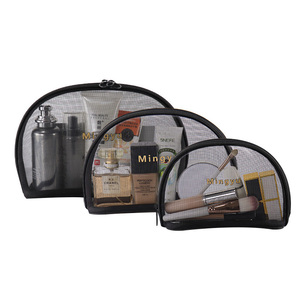 Trousse de maquillage Portable voyage Durable trousse de toilette dames mode maille pochette à fermeture éclair sac cosmétique - Product Image 5