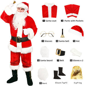 Conjunto de disfraces de Navidad Santa Claus <span class=keywords><strong>Grinch</strong></span> Trajes de felpa verde para fiesta de Navidad - Product Image 3
