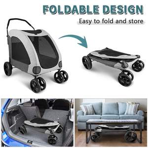 รถเข็นสุนัขแบบ4ล้อ,สำหรับสุนัขขนาดใหญ่หรือ2ตัวสำหรับรถเข็น <span class=keywords><strong>Jogger</strong></span> สามารถเดินเข้า/ออกได้ง่ายถึง110lbs - Product Image 6