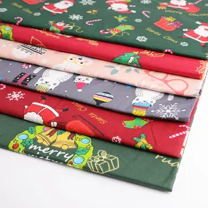 Hayvan baskılı wapiti elk kar tanesi noel baba noel pamuklu kumaşlar işçiliği için patchwork dikiş