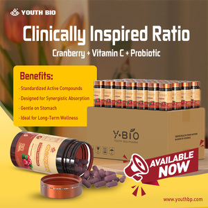 Extracto de Arándano Estándarizado 5% PACs con Vitamina C y Probióticos para el Mantenimiento del Flujo <span class=keywords><strong>Interno</strong></span> Sistémico, 90 Cápsulas, Venta al por Mayor, OEM - Product Image 2