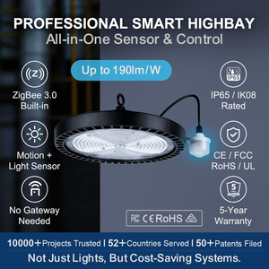 Projecteur LED haute performance, sans scintillement, type UFO, pour entrepôts industriels, ateliers, stades et travaux. - Product Image 5