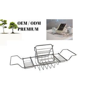 Alta calidad 2025 nuevo estilo bañera bandeja Caddy bambú Metal bandeja de baño - Product Image 2