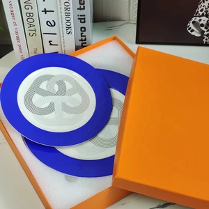 Gran oferta, 2 uds., juego de restaurante de pasarela azul de lujo nórdico, plato de porcelana con caja de regalo - Product Image 1