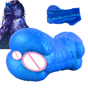 เครื่องช่วยสำเร็จความใคร่ชายแบบพกพา Blue Scale Predator 2in1 รุ่นกระชับ สำหรับผู้ชาย แฟนตาซี ช่องคู่ ทำจากซิลิโคน สำหรับฝึกการใช้งานอวัยวะเพศชาย - Product Image 1