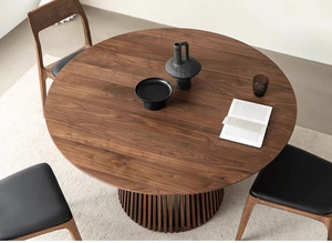 <span class=keywords><strong>Table</strong></span> à manger en bois pour intérieur américain, ovale, rétractable, coulissante, extensible, ronde, pour 4 6 8 personnes - Product Image 3